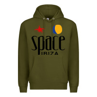 Army Green Space Ibiza Premium Hoodie - linhVisuals