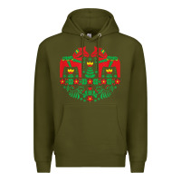 Army Green swedish dala horse folk art t shirt Premium Hoodie - linhVisuals