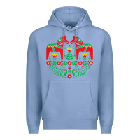 Colony Blue swedish dala horse folk art t shirt Premium Hoodie - linhVisuals