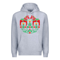 Heather Grey swedish dala horse folk art t shirt Premium Hoodie - linhVisuals