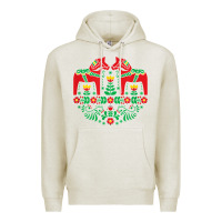 Oatmeal Heather swedish dala horse folk art t shirt Premium Hoodie - linhVisuals