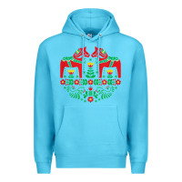 Ocean Blue swedish dala horse folk art t shirt Premium Hoodie - linhVisuals