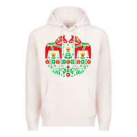 Pale Pink swedish dala horse folk art t shirt Premium Hoodie - linhVisuals