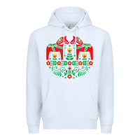 White swedish dala horse folk art t shirt Premium Hoodie - linhVisuals