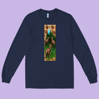 Dinosaur Parasaurolophus Pen Wrap Long Sleeve Tee Designed By Artiststas