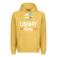 Antique Gold womens funny library lady librarian library assistant t shirt Premium Hoodie - linhVisuals