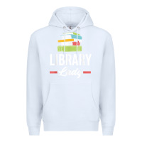 White womens funny library lady librarian library assistant t shirt Premium Hoodie - linhVisuals