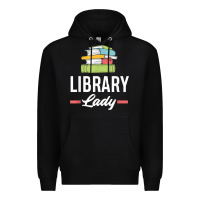 Black womens funny library lady librarian library assistant t shirt Premium Hoodie - linhVisuals