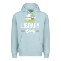 Blue Mist womens funny library lady librarian library assistant t shirt Premium Hoodie - linhVisuals