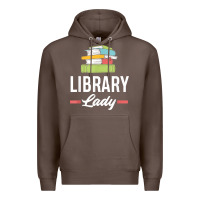 Coffee womens funny library lady librarian library assistant t shirt Premium Hoodie - linhVisuals
