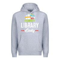 Heather Grey womens funny library lady librarian library assistant t shirt Premium Hoodie - linhVisuals