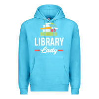 Ocean Blue womens funny library lady librarian library assistant t shirt Premium Hoodie - linhVisuals