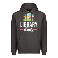 Smoke womens funny library lady librarian library assistant t shirt Premium Hoodie - linhVisuals