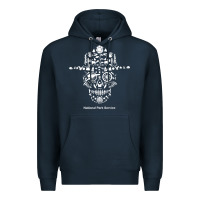 Navy national park service, skull animals hiking camping eliments t shirt Premium Hoodie - linhVisuals