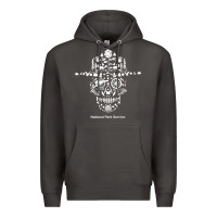 Smoke national park service, skull animals hiking camping eliments t shirt Premium Hoodie - linhVisuals