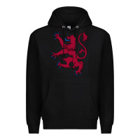 Black lion rampant of scotland, royal banner, royal arms, scottish pride Premium Hoodie - linhVisuals