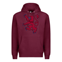 Burgundy lion rampant of scotland, royal banner, royal arms, scottish pride Premium Hoodie - linhVisuals