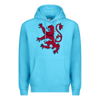 Ocean Blue lion rampant of scotland, royal banner, royal arms, scottish pride Premium Hoodie - linhVisuals