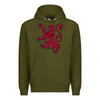 Army Green lion rampant of scotland, royal banner, royal arms, scottish pride Premium Hoodie - linhVisuals