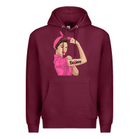 Burgundy believe cancer awareness women gift Premium Hoodie - linhVisuals