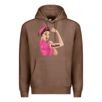 Chestnut believe cancer awareness women gift Premium Hoodie - linhVisuals
