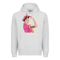 Dove Grey believe cancer awareness women gift Premium Hoodie - linhVisuals