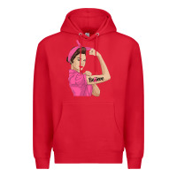 Red believe cancer awareness women gift Premium Hoodie - linhVisuals