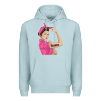 Blue Mist believe cancer awareness women gift Premium Hoodie - linhVisuals