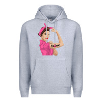 Heather Grey believe cancer awareness women gift Premium Hoodie - linhVisuals