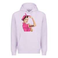 Lilac believe cancer awareness women gift Premium Hoodie - linhVisuals