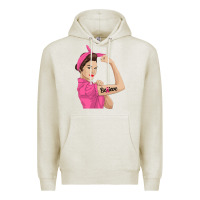 Oatmeal Heather believe cancer awareness women gift Premium Hoodie - linhVisuals