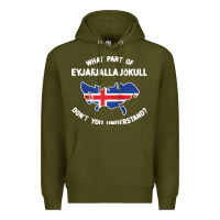 Army Green what part of eyjafjallajökull don't you understand raglan baseball te Premium Hoodie - linhVisuals