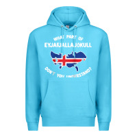 Ocean Blue what part of eyjafjallajökull don't you understand raglan baseball te Premium Hoodie - linhVisuals
