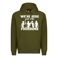 Army Green we're here for the foursome funny sarcasm golf lover golfer t shirt Premium Hoodie - linhVisuals