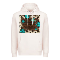Pale Pink gemstone cross mousepad Premium Hoodie - BarkalooDesign