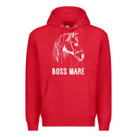 Red womens boss mare horseback riding equestrians men horse women gift v n Premium Hoodie - linhVisuals