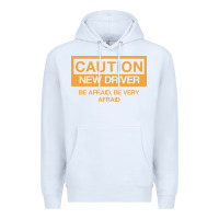 White caution new student driver funny Premium Hoodie - linhVisuals