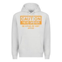 Dove Grey caution new student driver funny Premium Hoodie - linhVisuals