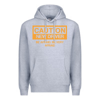 Heather Grey caution new student driver funny Premium Hoodie - linhVisuals