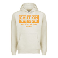 Oatmeal Heather caution new student driver funny Premium Hoodie - linhVisuals