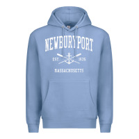 Colony Blue newburyport ma vintage crossed oars & boat anchor sports t shirt Premium Hoodie - linhVisuals