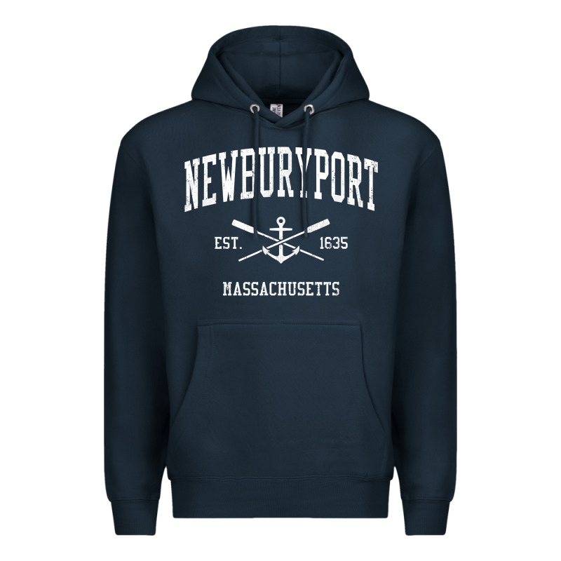Newburyport Ma Vintage Crossed Oars & Boat Anchor Sports T Shirt Premium Hoodie by linhVisuals | Teevron