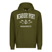 Army Green newburyport ma vintage crossed oars & boat anchor sports t shirt Premium Hoodie - linhVisuals