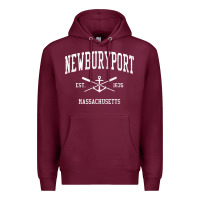 Burgundy newburyport ma vintage crossed oars & boat anchor sports t shirt Premium Hoodie - linhVisuals