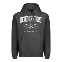 Charcoal Heather newburyport ma vintage crossed oars & boat anchor sports t shirt Premium Hoodie - linhVisuals