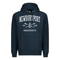 Navy newburyport ma vintage crossed oars & boat anchor sports t shirt Premium Hoodie - linhVisuals