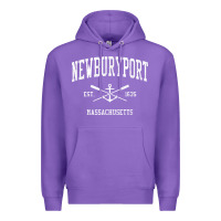 Purple newburyport ma vintage crossed oars & boat anchor sports t shirt Premium Hoodie - linhVisuals
