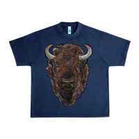 Navy american bison Urban Heavy Tee - RanaPortraitStore