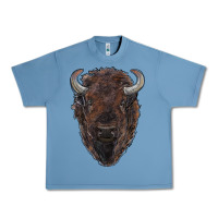 Pebble Blue american bison Urban Heavy Tee - RanaPortraitStore