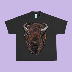 American Bison Urban Heavy Tee Designed By Ranaportraitstore